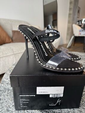 Alexander Wang Nova Black Studded Sandal Black Size 38